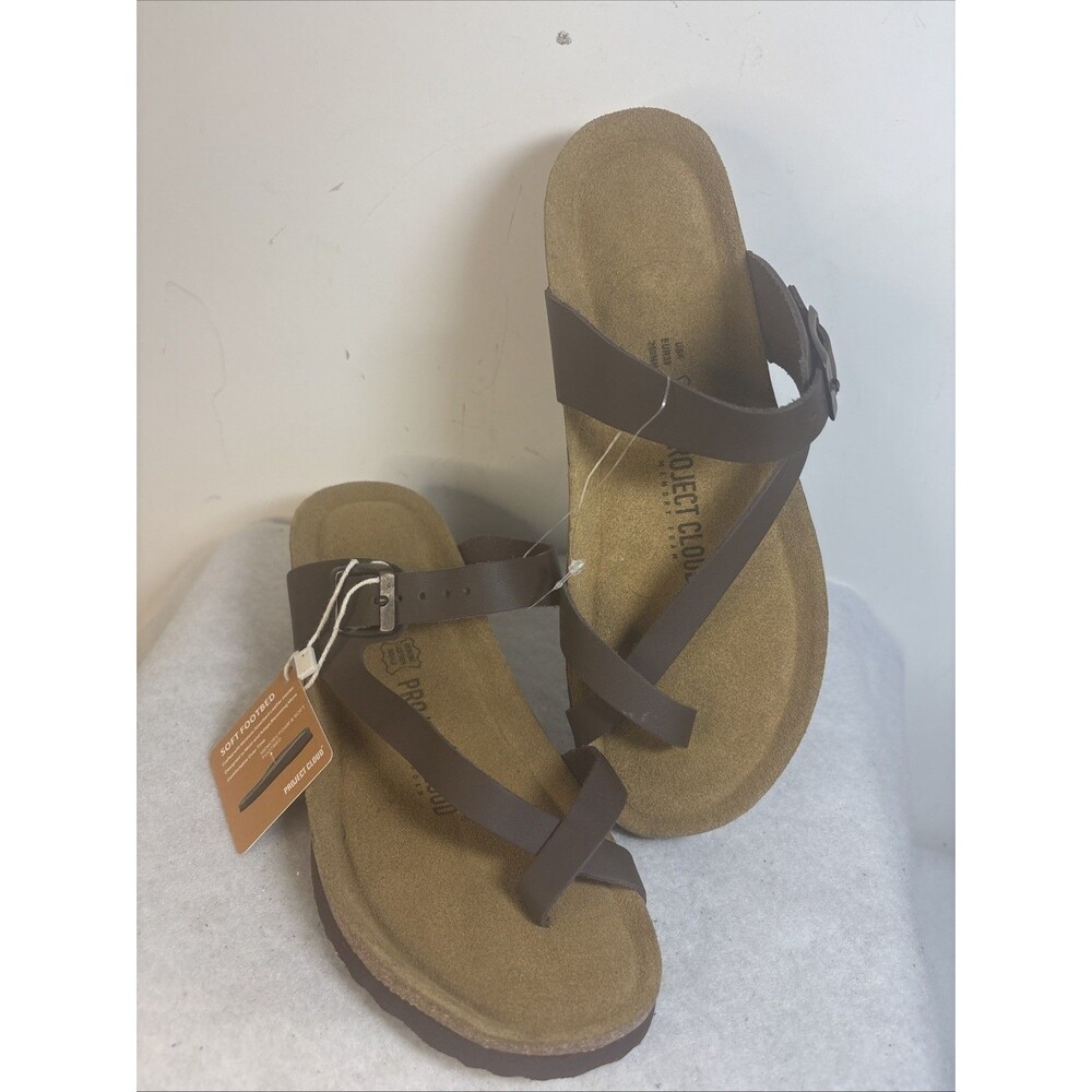 Project Cloud Bailey Wedge Sandals NEW With Tag Leather Womens Size 8